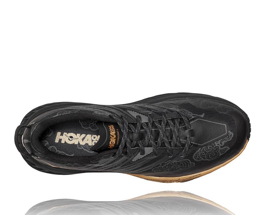 Hoka One One Trainers Mens Black/Gold - Speedgoat 4 CNY - 57321ASIU